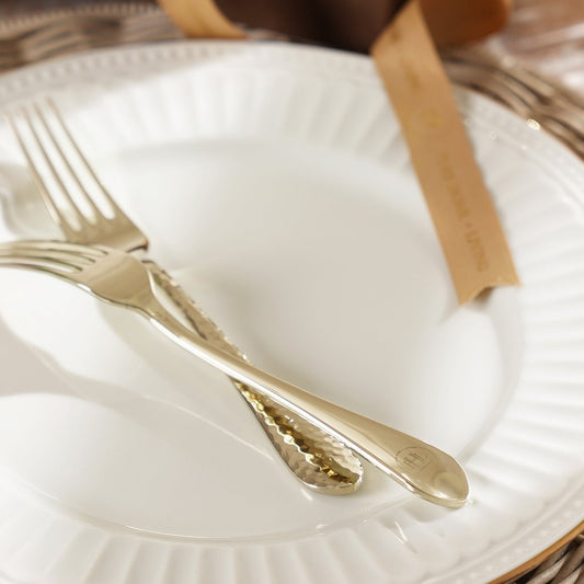 Set of 6 Gold Stainless Steel Dessert Forks