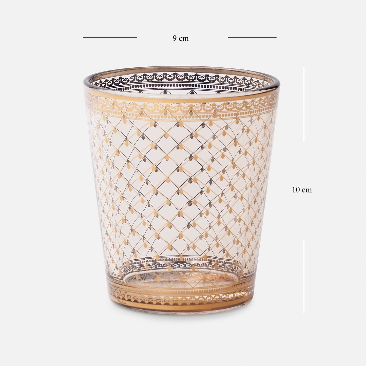 Set of 2 Clear Criss Cross Printed Drinking Glasses