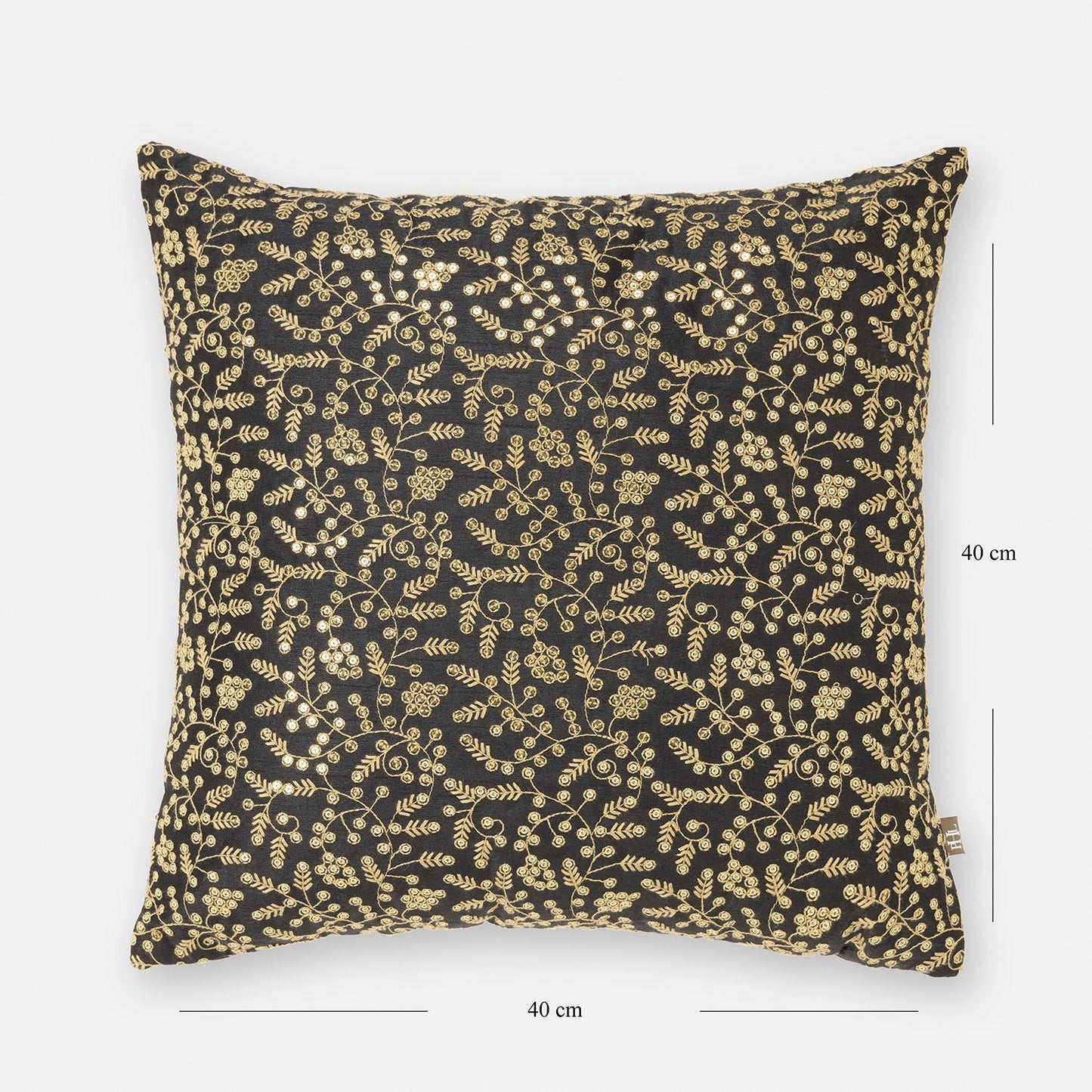 Black Embroidered Cushion Cover