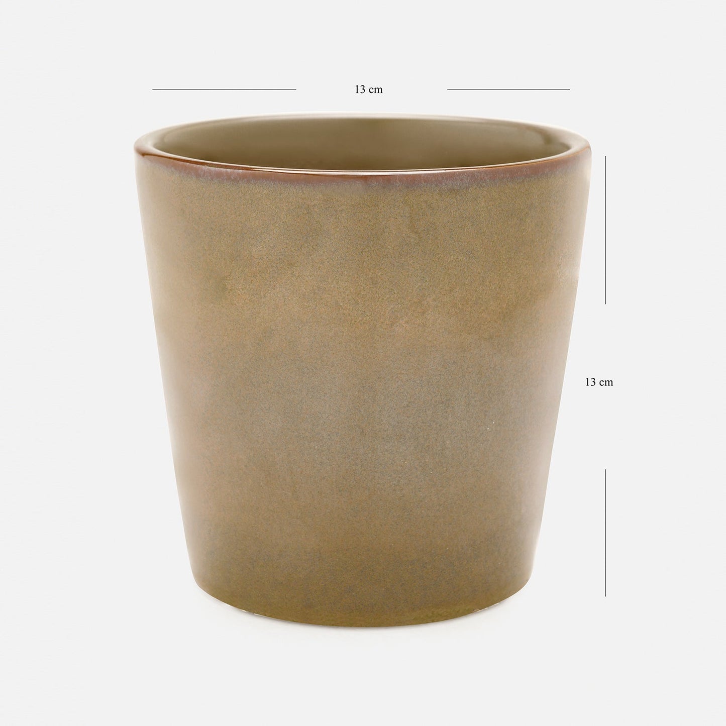Set of 2 Beige Ceramic Pots - Large