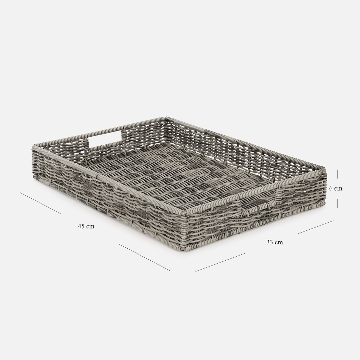 Grey Resin Wicker Tray