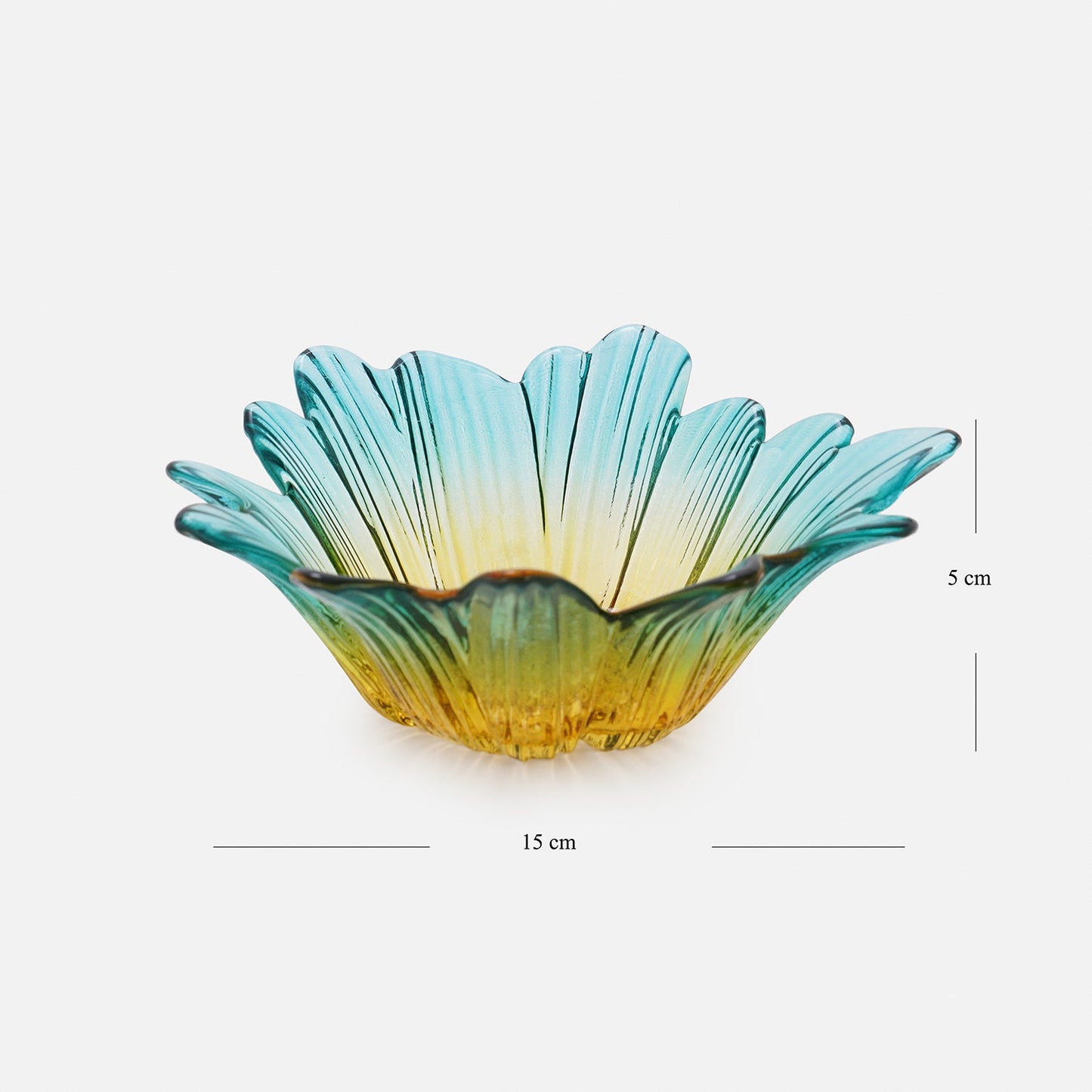 Set Of 2 Blue Ombre Gerbera Shaped Side Bowls - Small