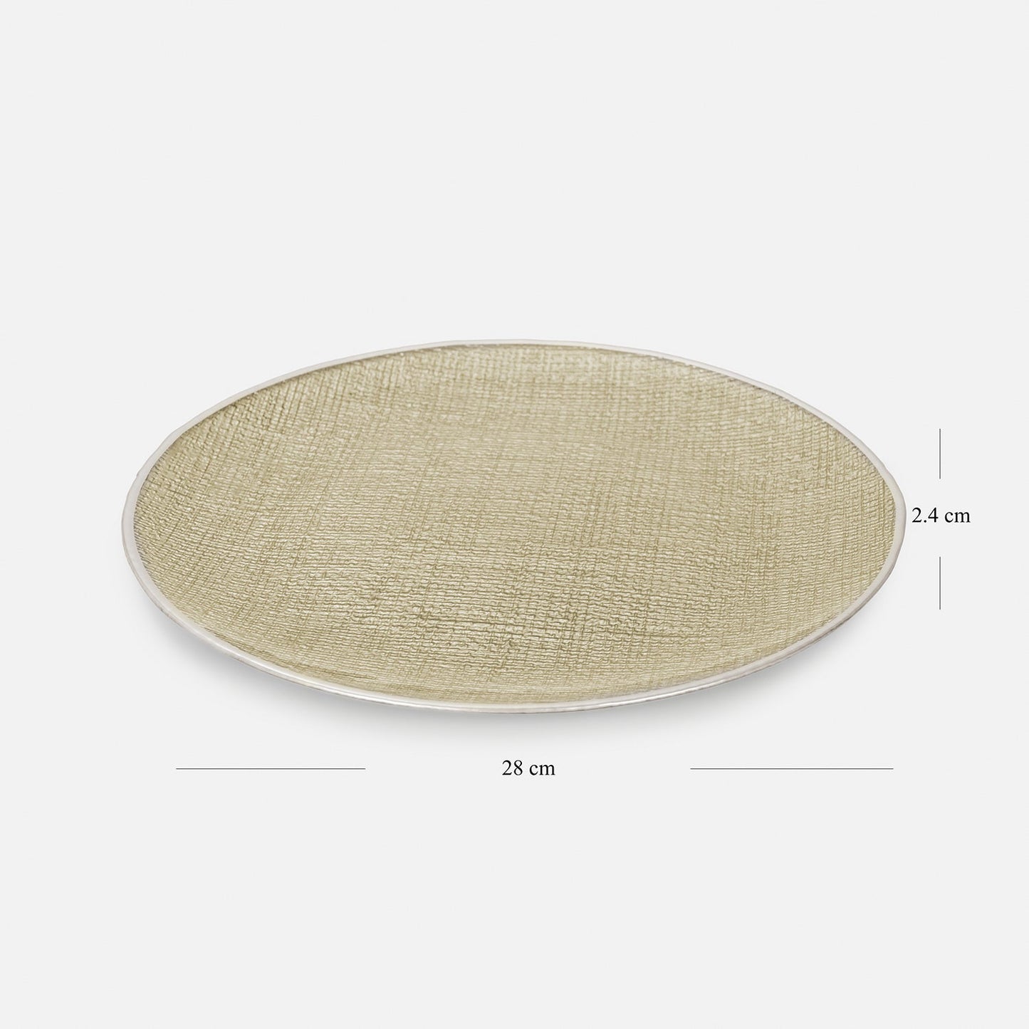 Set of 2 Beige Fabric Textured Dinner Plates