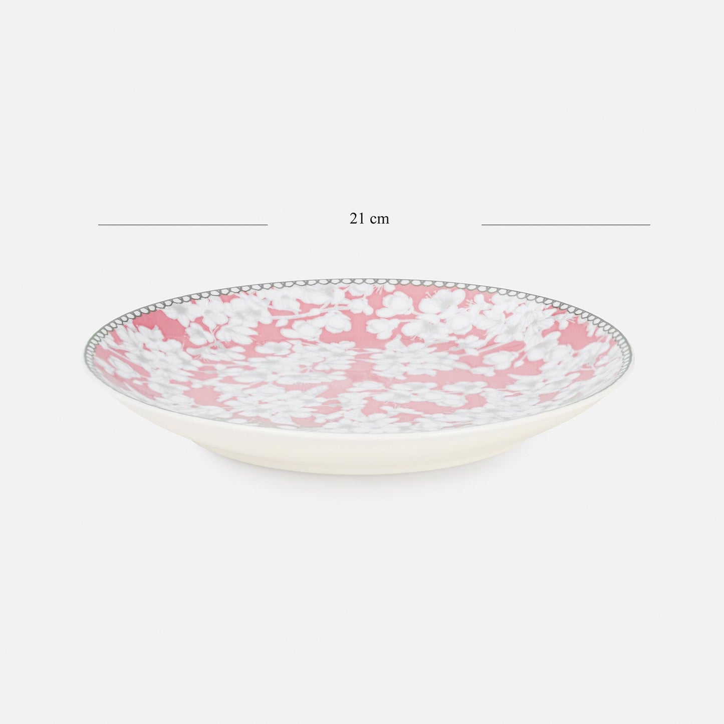 Pink Floral Print Ceramic Dessert Plates