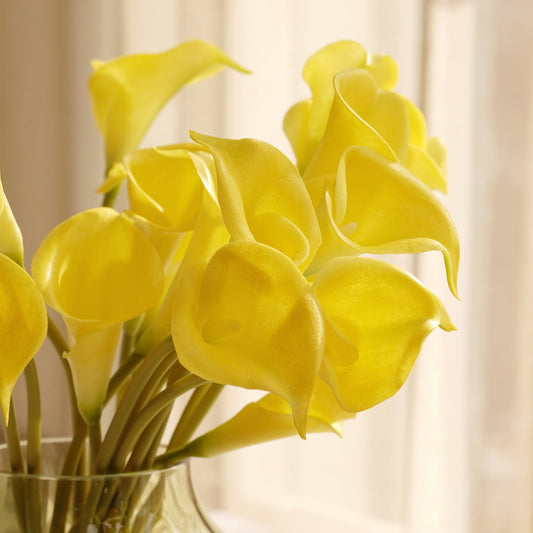 Yellow Calla Lily Artificial Flower Stem - Single