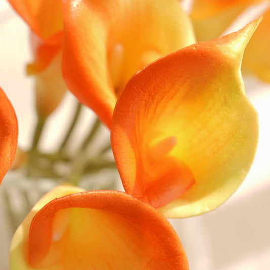 Orange Calla Lily Artificial Flower Stem - Single
