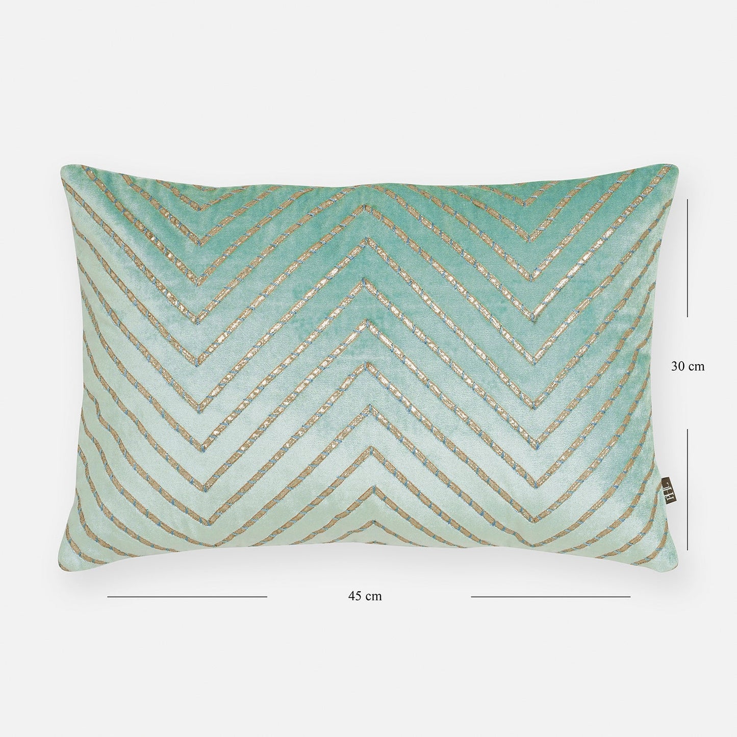 Blue Gotta Patti Embroidery Velvet Cushion Cover