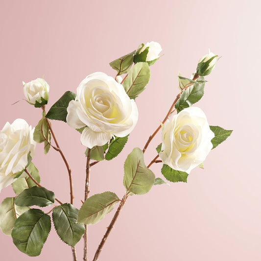 Ivory Rose Faux Flower Single Stem