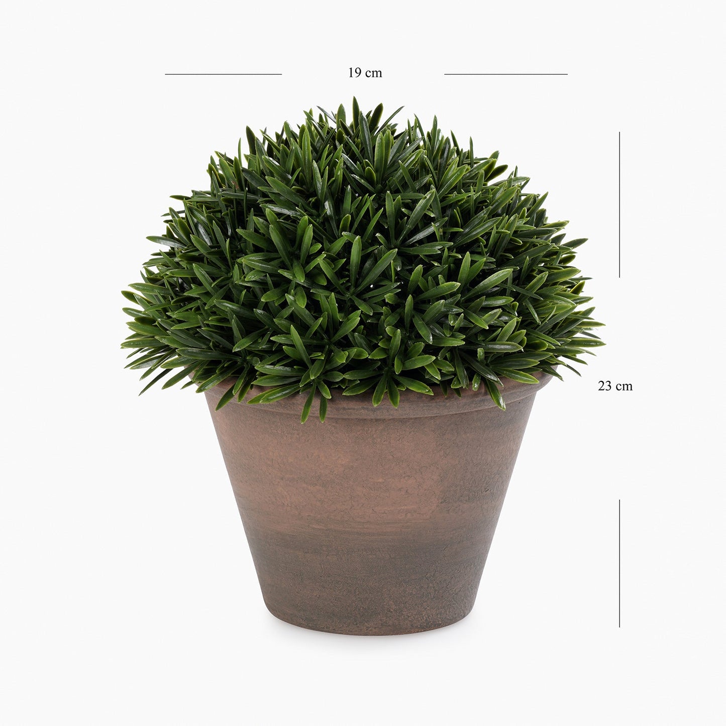 Green Artificial Fern Pine Plant with Cement Pot - Large