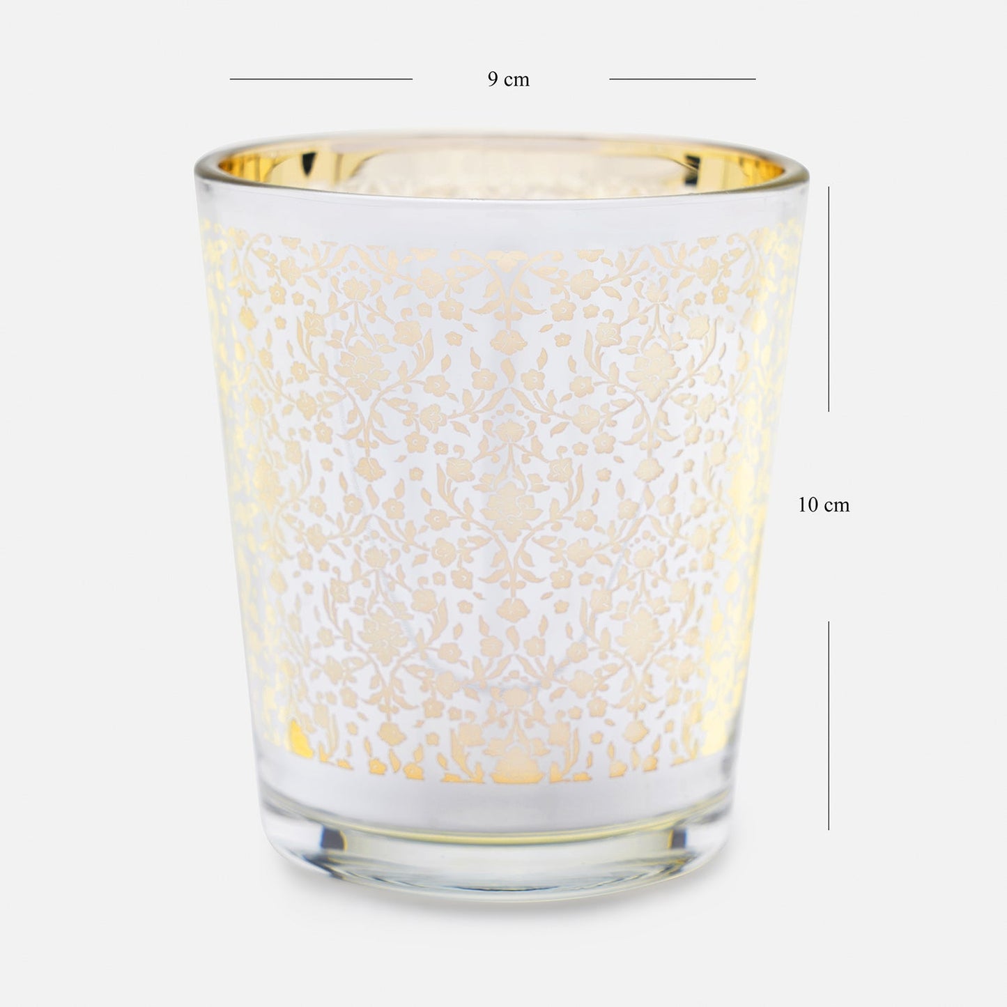 Set of 2 Pearl Patterned Pearl Finish Votives - Large