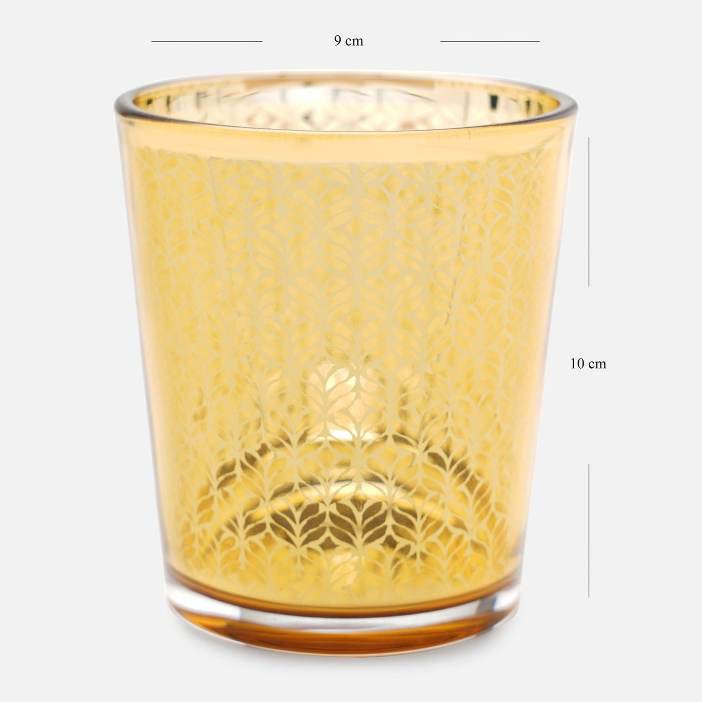 Set of 2 Gold Patterned Votives - Large