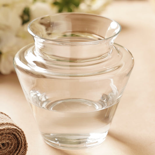 Clear V-shape Glass Vase - Small