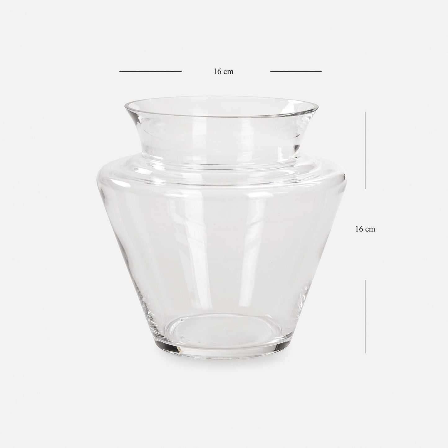 Clear V-shape Glass Vase - Small