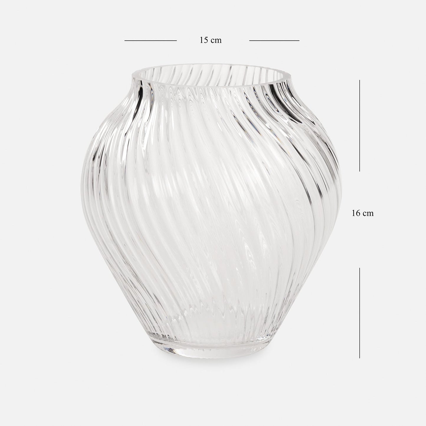 Clear Swirl Textured Glass Vase - Small