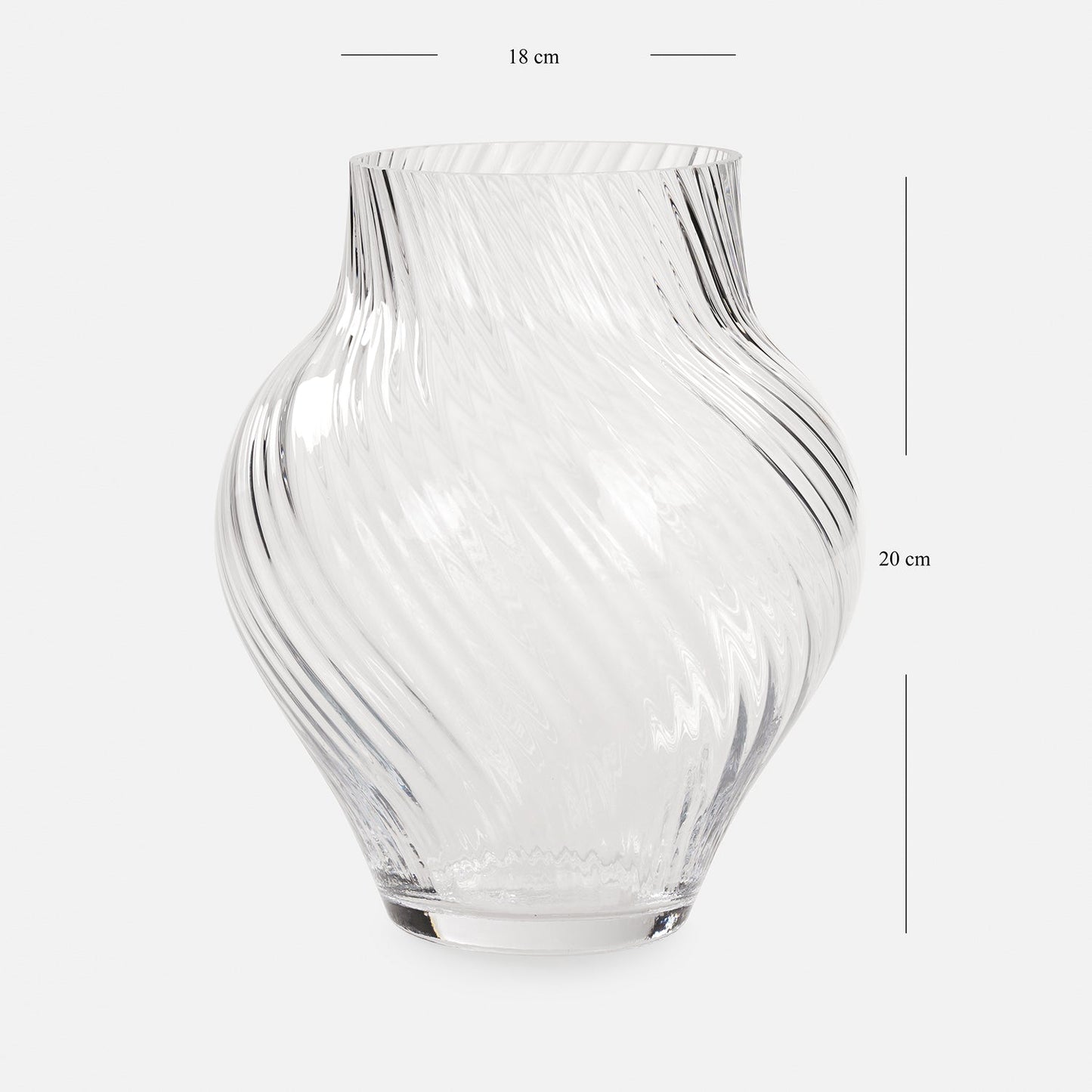 Clear Swirl Textured Glass Vase - Large