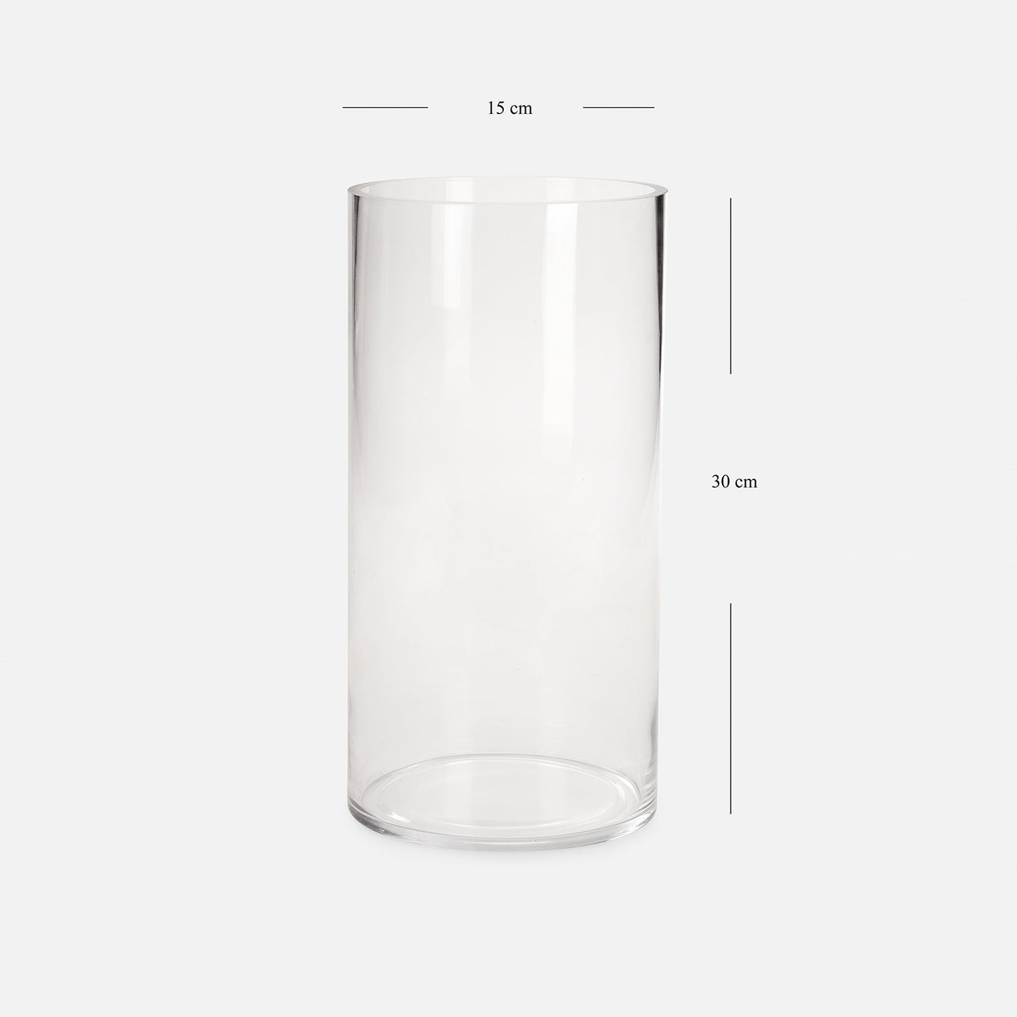 Clear Cylindrical Glass Vase - Medium