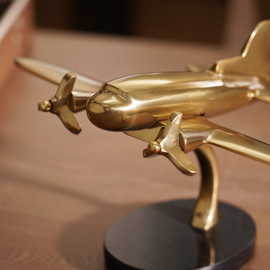 Gold and Black Decorative Aeroplane
