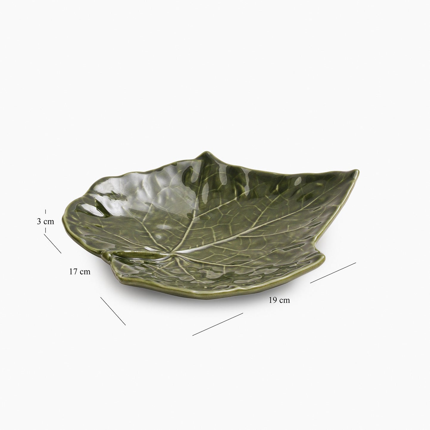 Green Maple Leaf Shaped Ceramic Platter