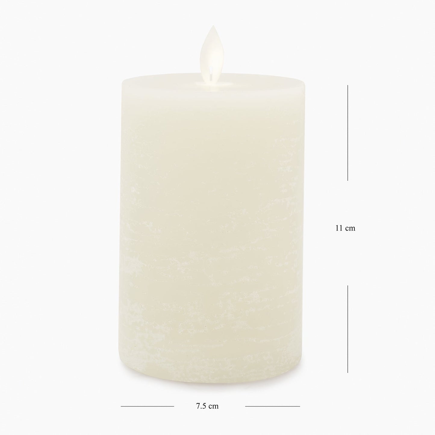 Grey LED Flickering Flame Candle - Large