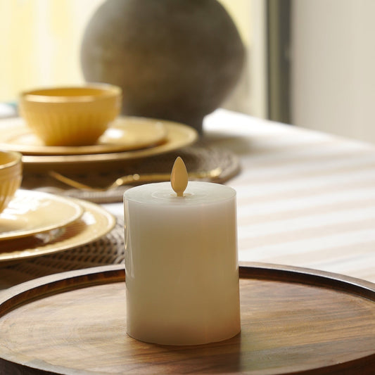Ivory Flickering Flameless LED Taper Candle - Small