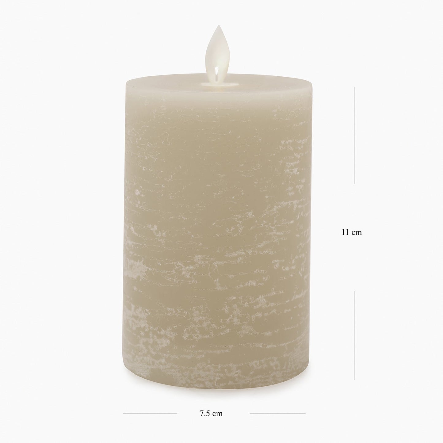 Grey LED Flickering Flame Candle - Large