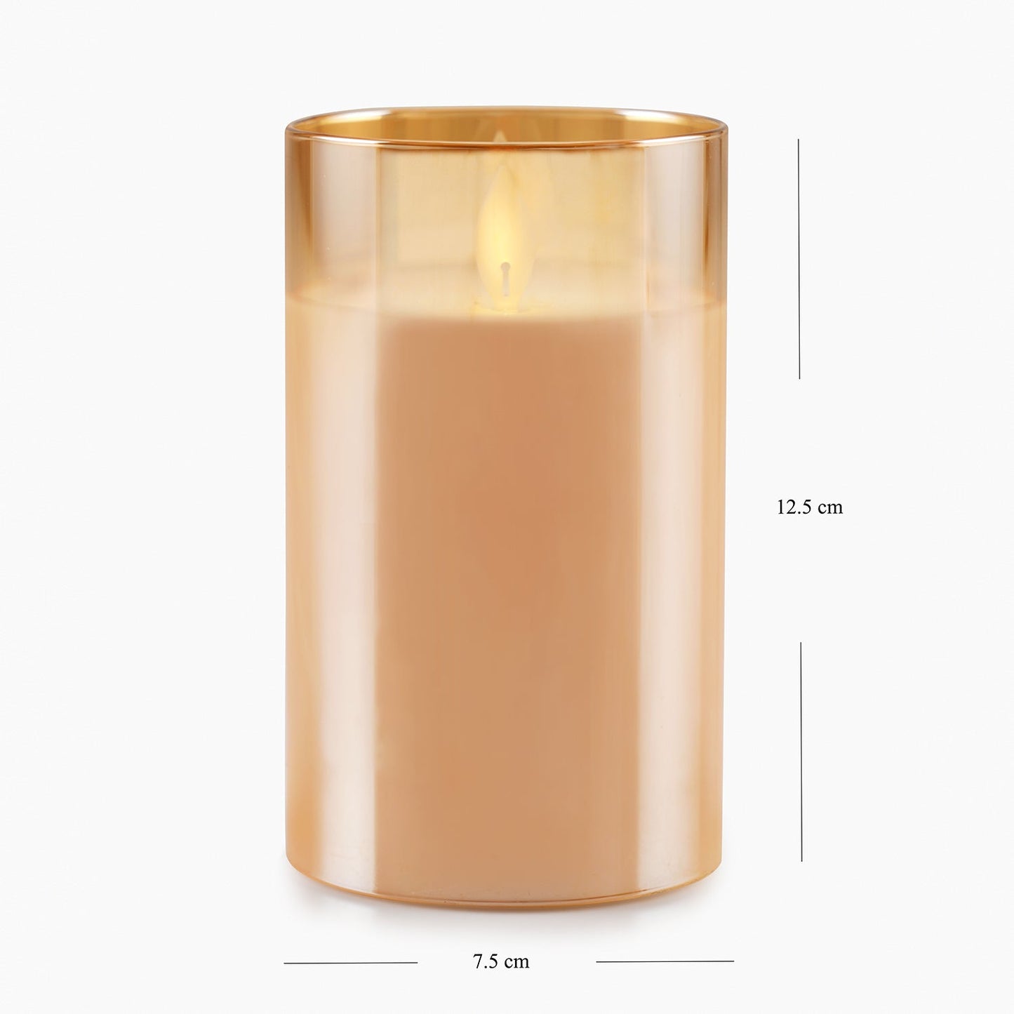 Amber LED Flickering Flame Candle - Large
