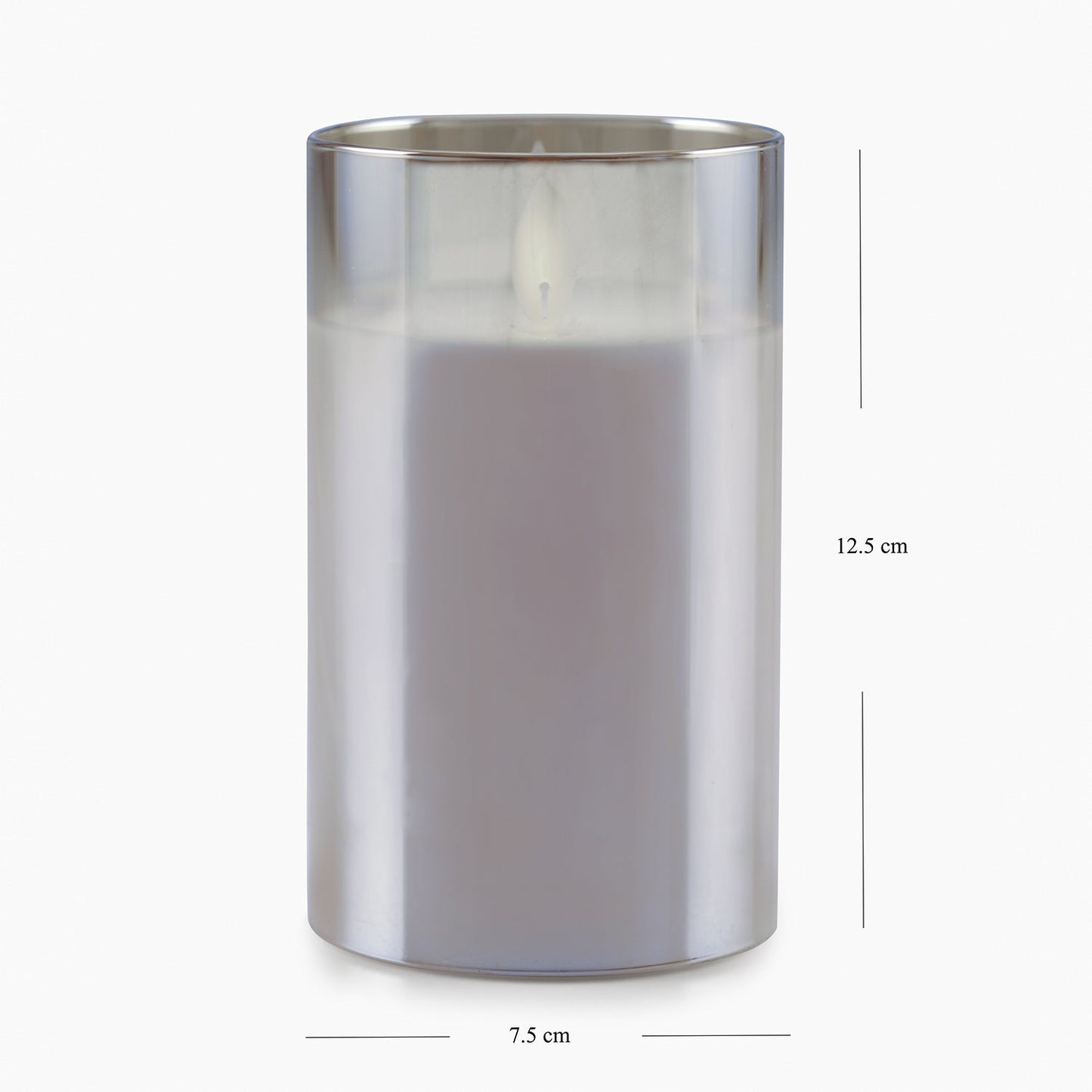 Grey LED Flickering Flame Candle - Large