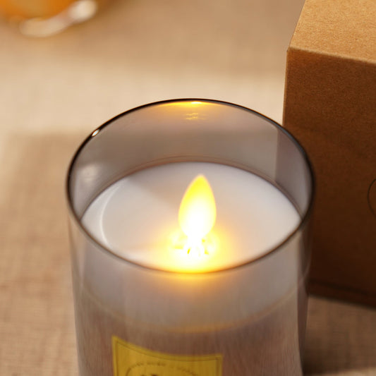 Grey LED Flickering Flame Candle - Small