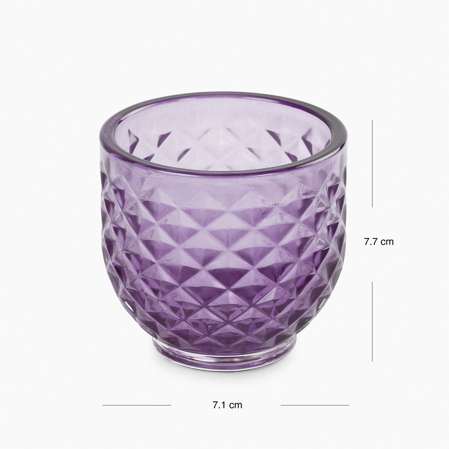 Set of 4 Purple Diamond Cut Tealight Holders