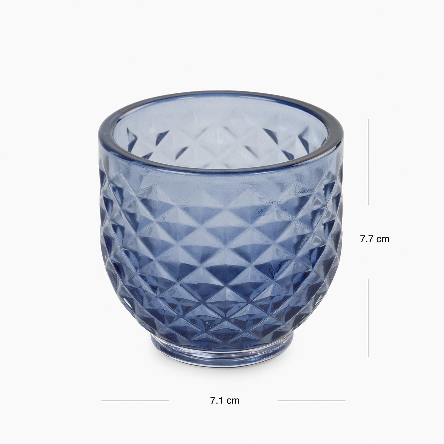 Set of 4 Blue Diamond Cut Tealight Holders