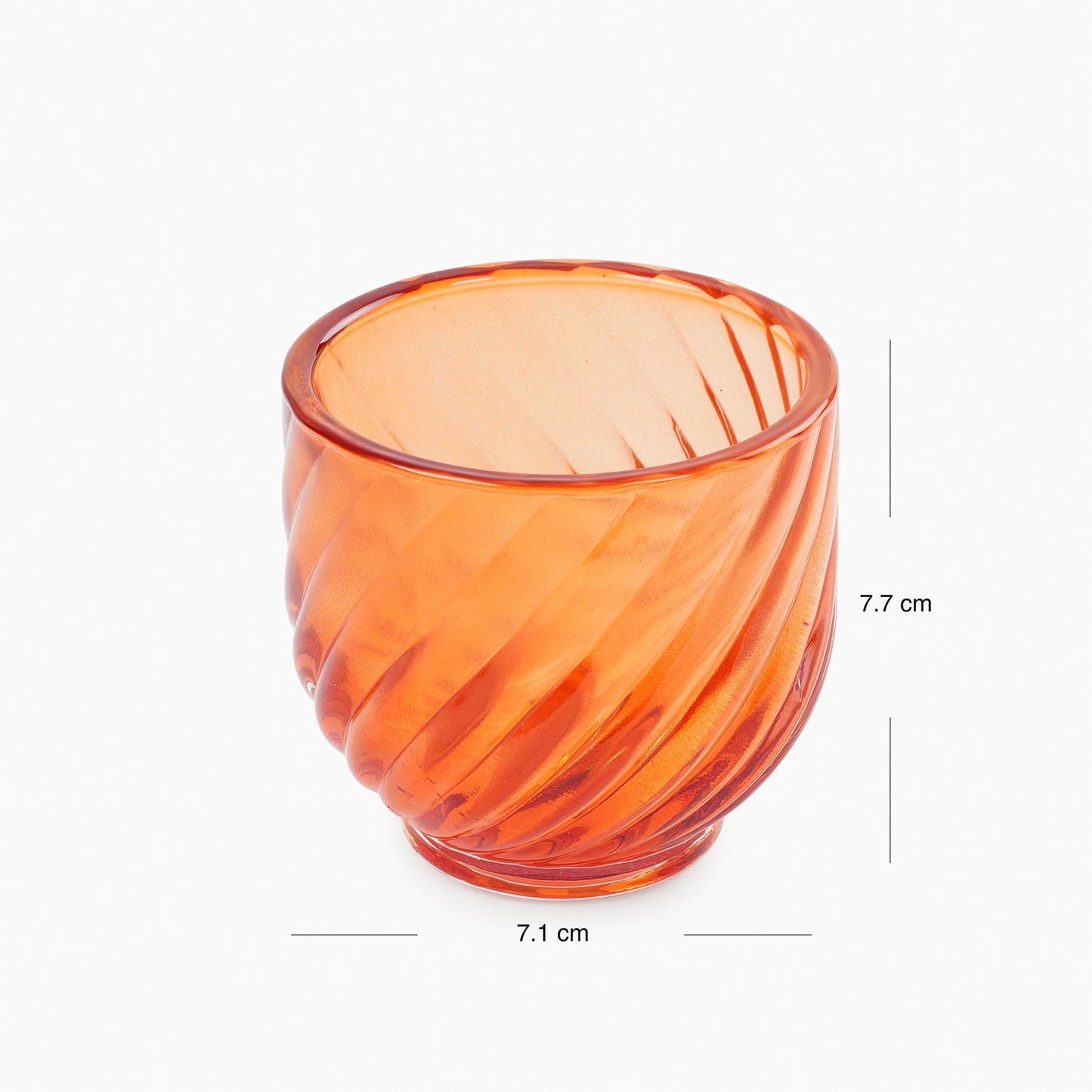 Set of 4 Orange Swirl Cut Tealight Holders