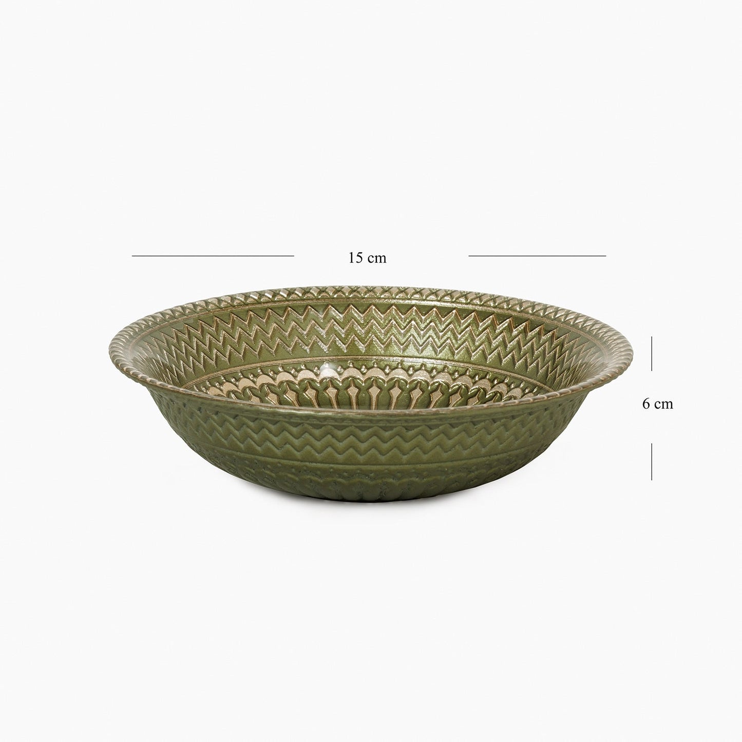 Set of 2 Green Ribbed Side Bowls