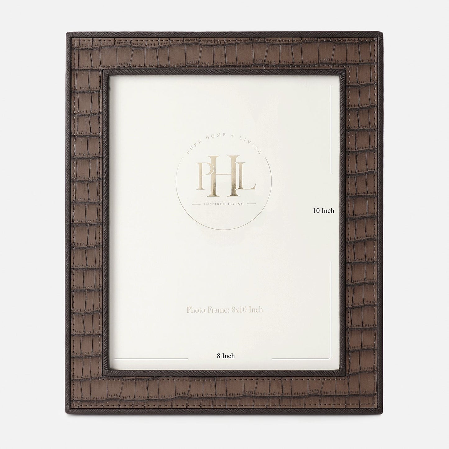 Brown Croco Texture Faux Leather Photo Frame - Large