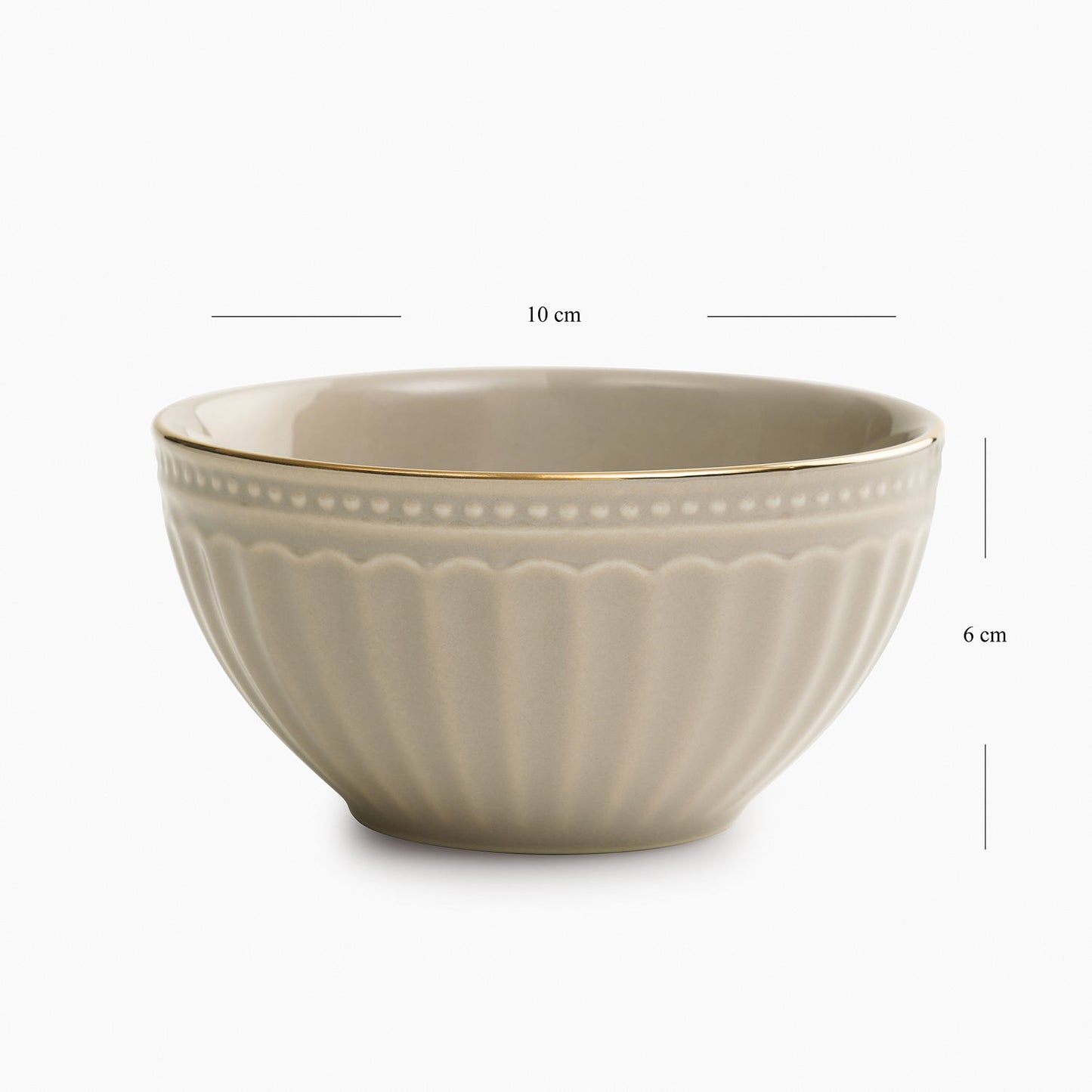 Set of 2 Light Grey Ceramic Side Bowls