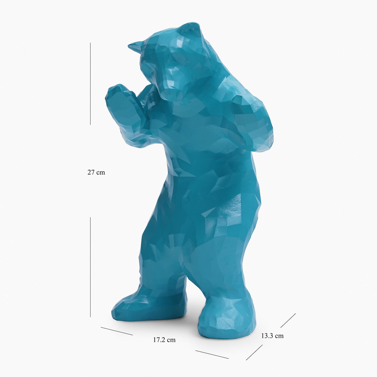 Teal Polyresin Bear Figurine - Large