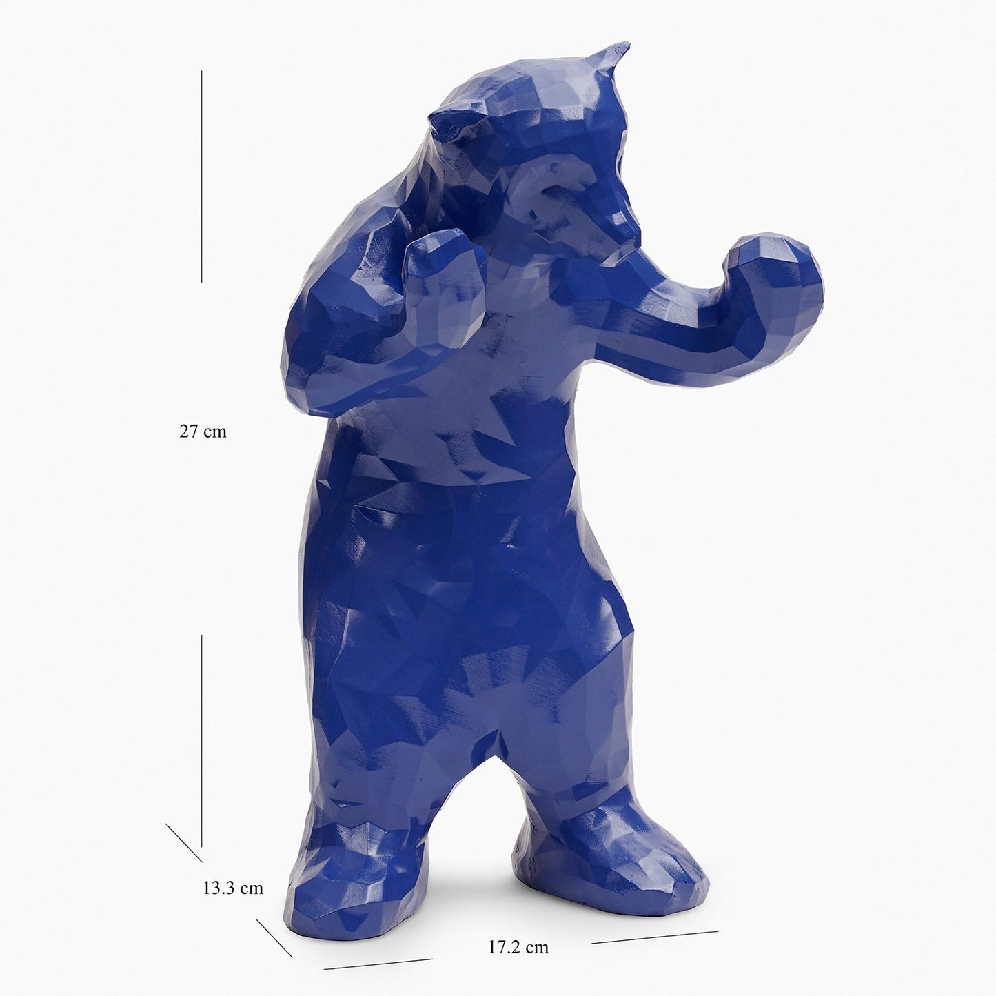 Blue Polyresin Bear Figurine - Large