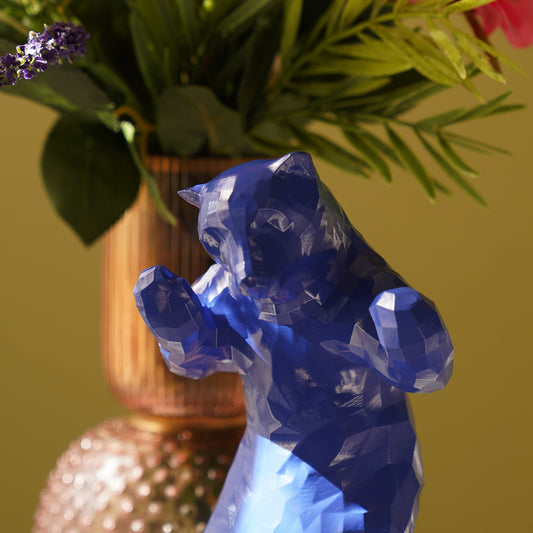 Blue Polyresin Bear Figurine - Small