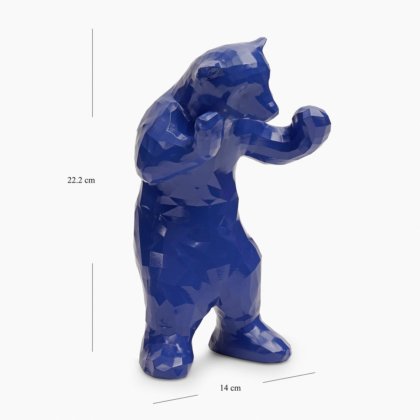 Blue Polyresin Bear Figurine - Small