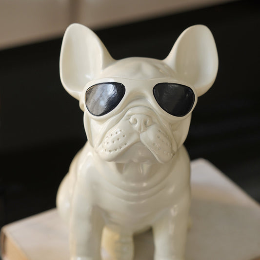 Ivory Polyresin Pug Figurine