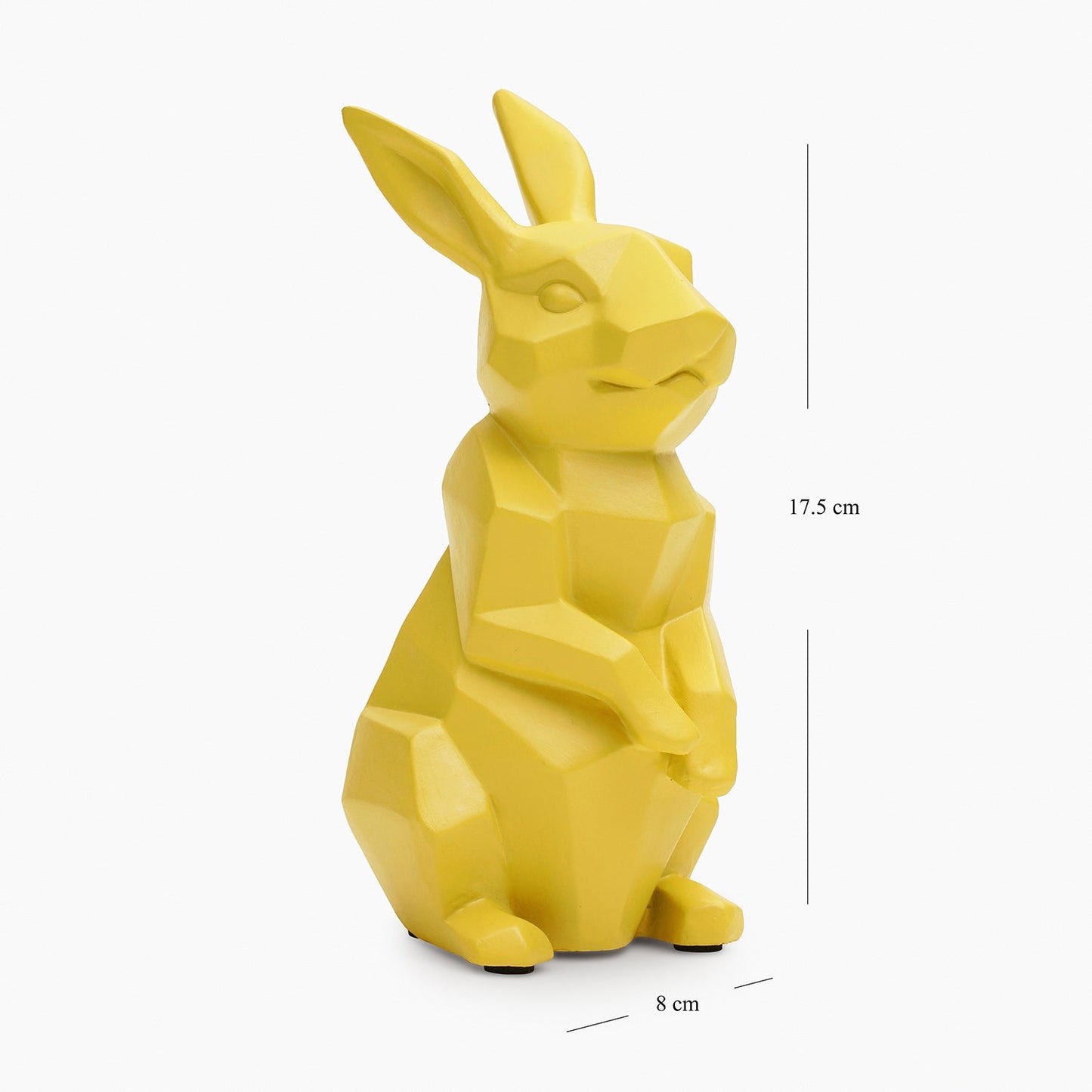 Yellow Polyresin Rabbit Figurine