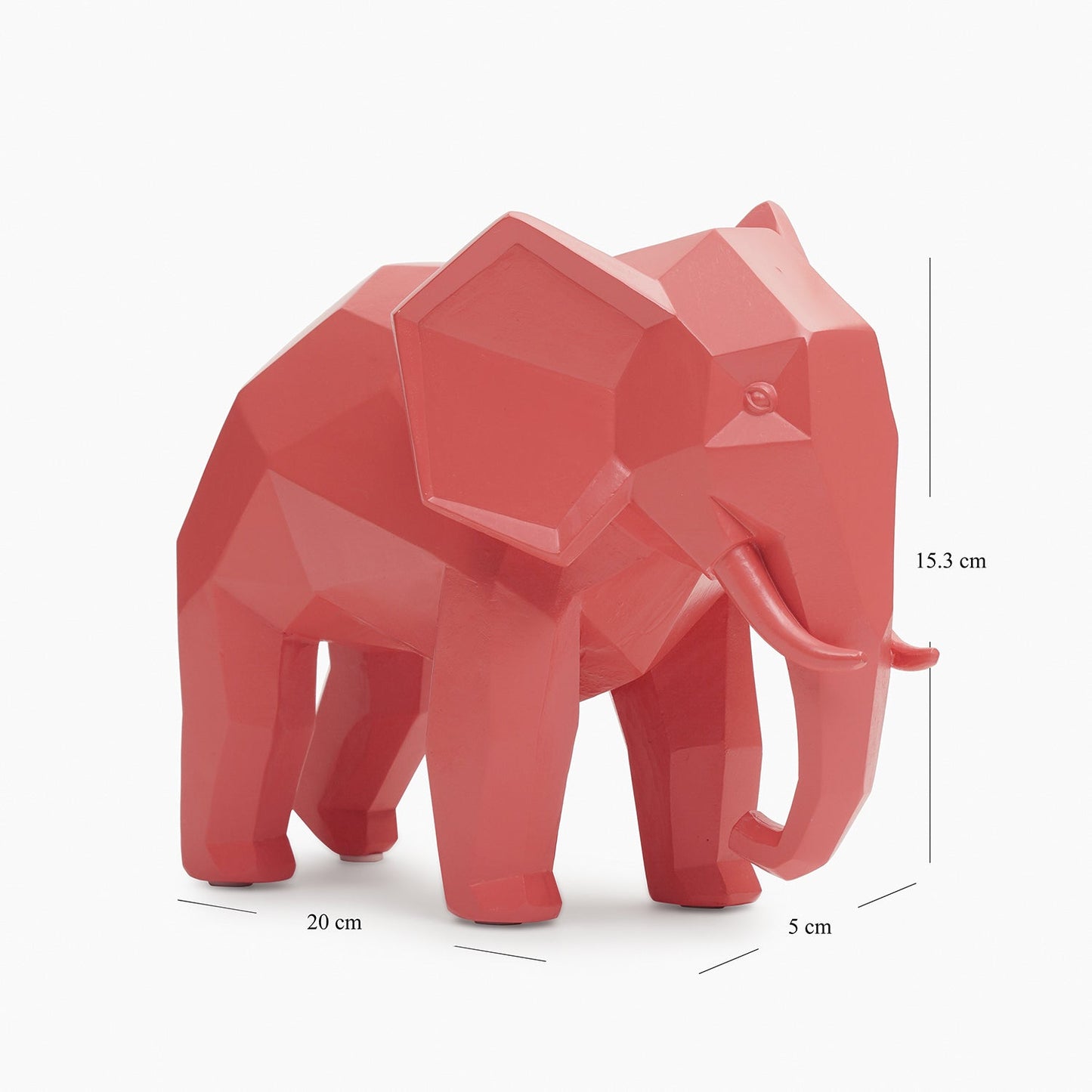 Orange Polyresin Elephant Figurine