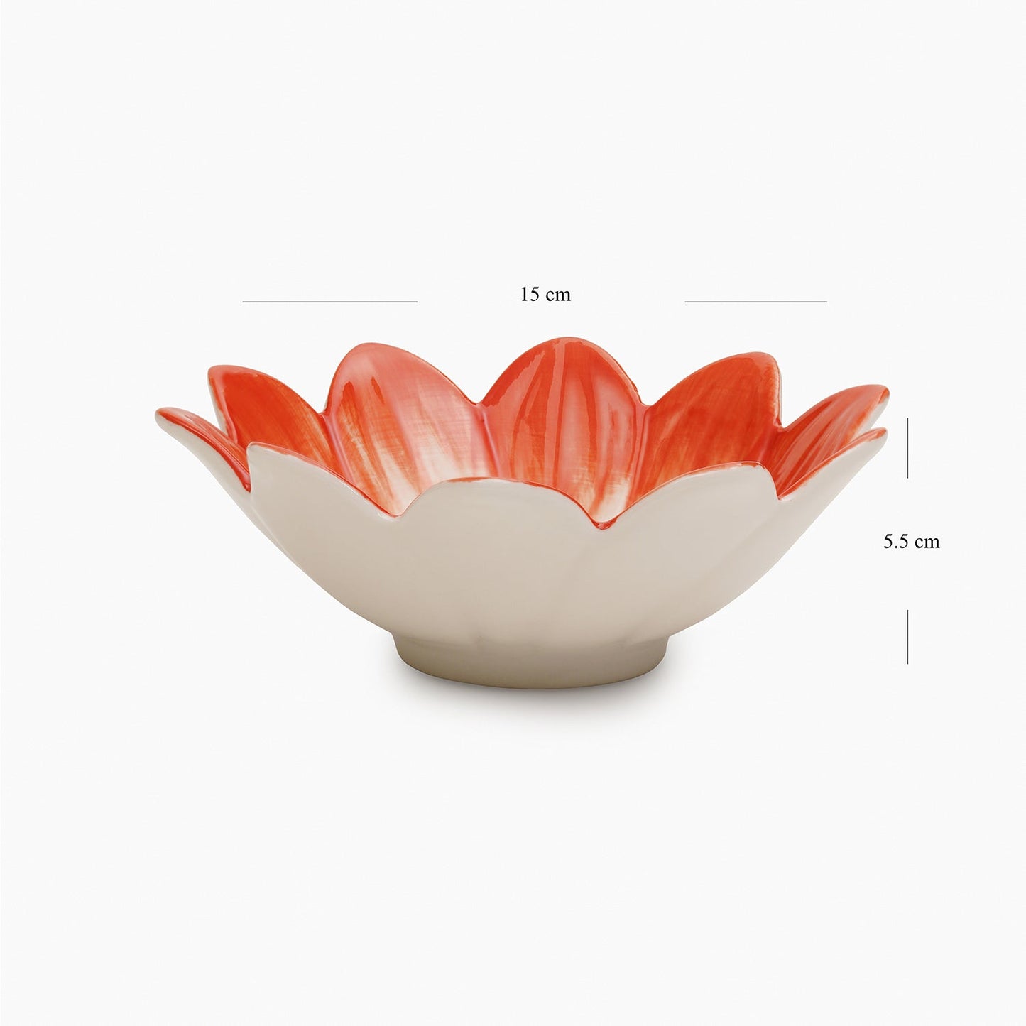 Red Porcelain Handpainted Flower Bowl