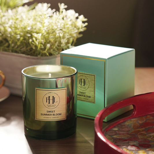 Sweet Summer Bloom Scented Wax Filled Jar Candle - Green