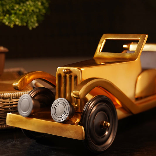 Gold and Black Decorative Vintage Car