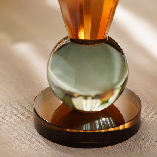 Orange 3 Tone Multishape Glass Candle Holder