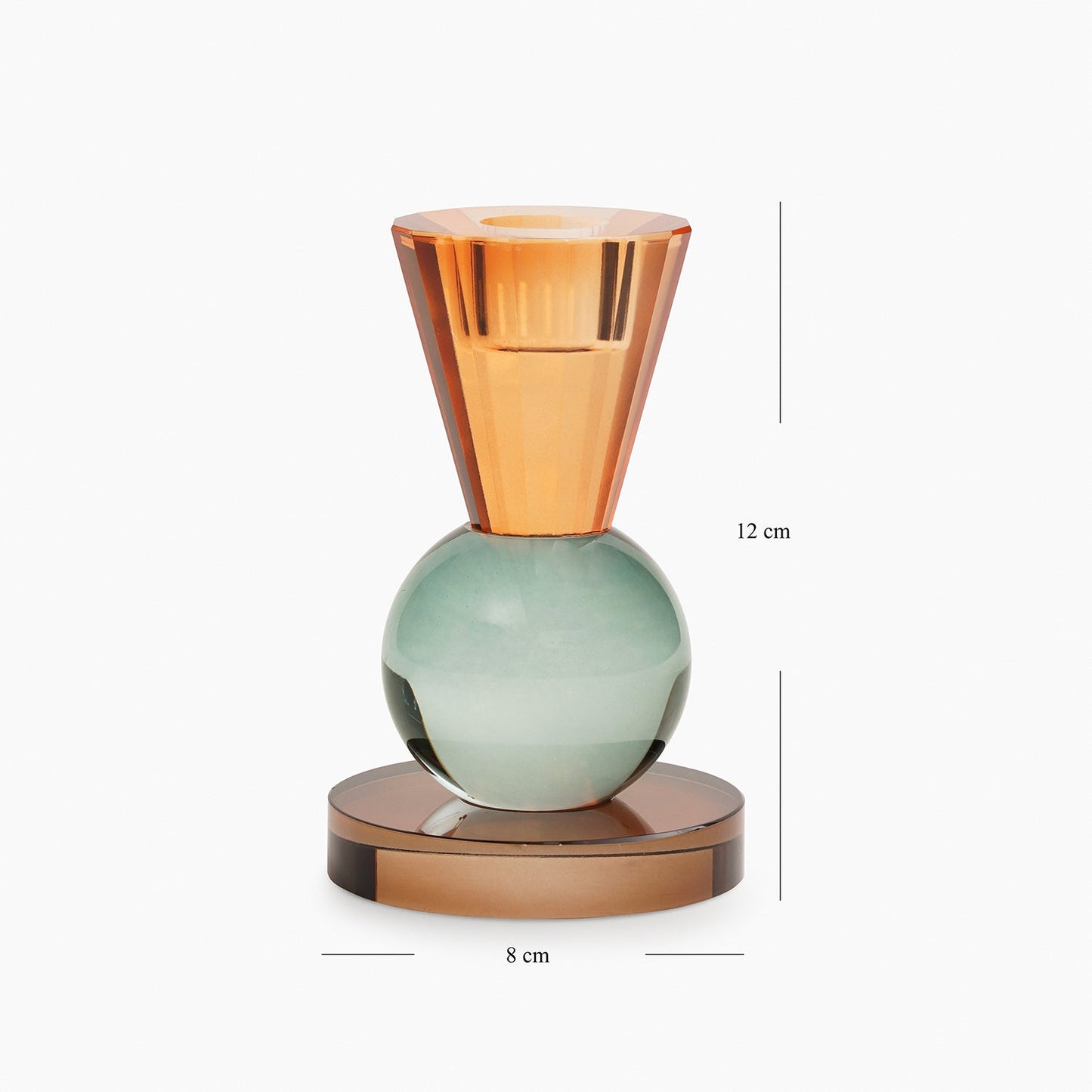 Orange 3 Tone Multishape Glass Candle Holder