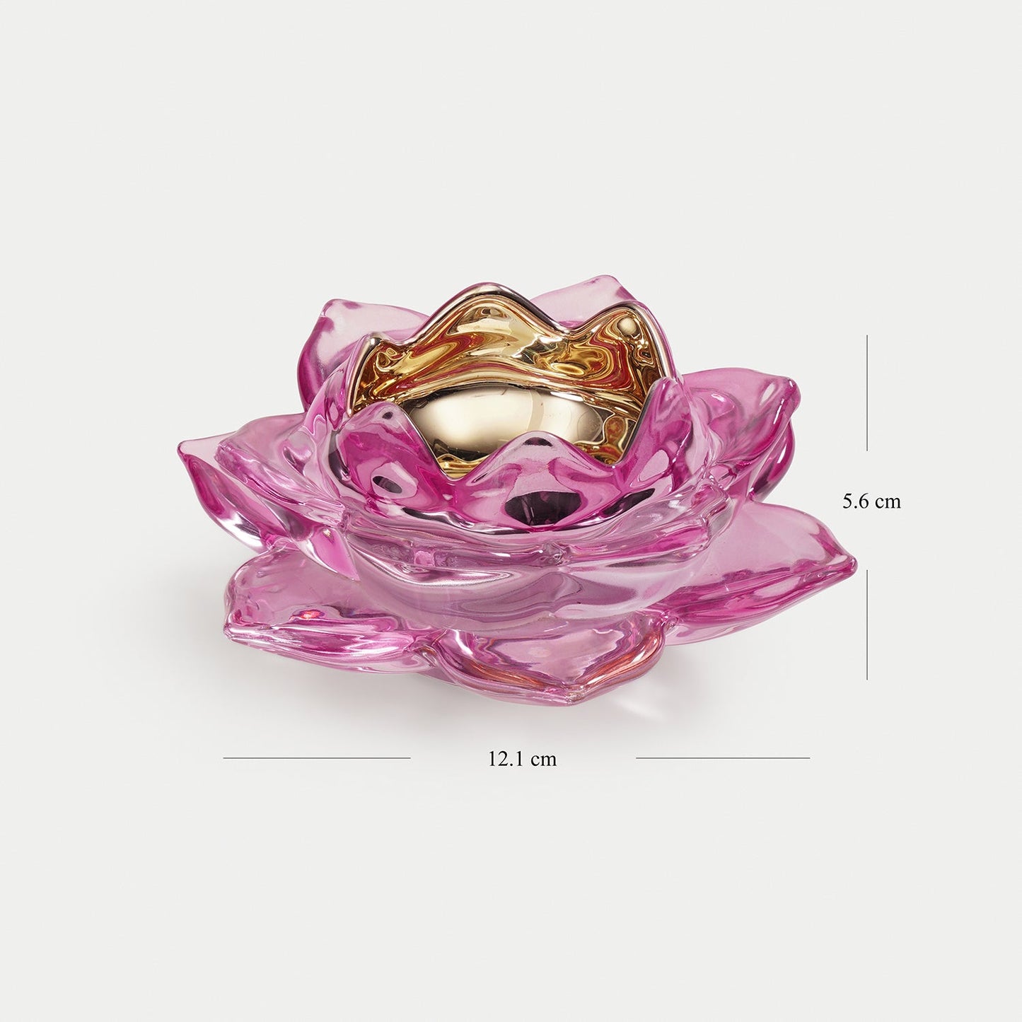 Lavender Lotus Shaped Glass Tealight Holder