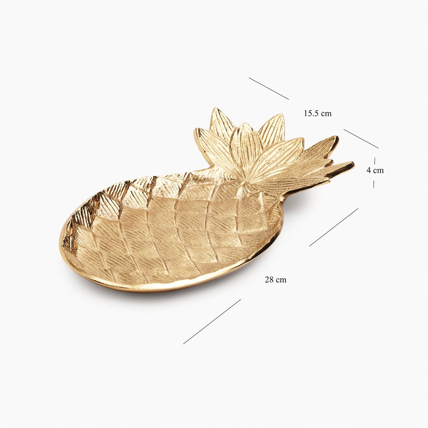 Gold Metal Pineapple Decorative Platter - Small
