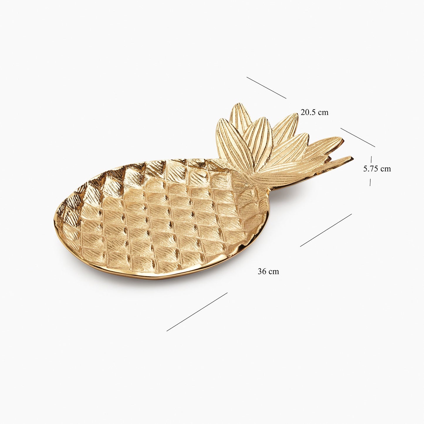Gold Metal Pineapple Decorative Platter - Large