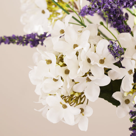 Ivory Hydranger Artificial Flower Stem - Single